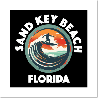 Sand Key Beach - Florida (with White Lettering) Posters and Art